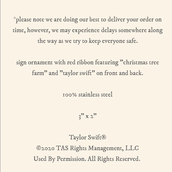 taylor swift christmas tree farm ornament NEW RARE - Picture 6 of 10